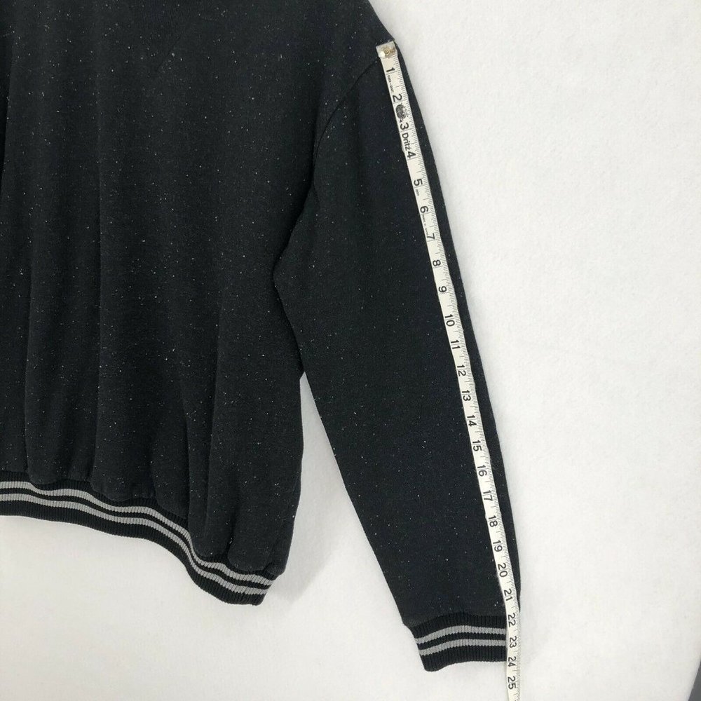 CottonOn Fleece Collection Womens Sweatshirt Black Large Gray Speckled Crew Neck - Picture 10 of 12